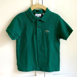 Lacoste Kids Cotton Polo in Green, size 6